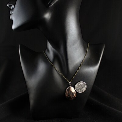 Gold and Silver Resin in a Copper Drop Shaped Pendant Necklace - image3